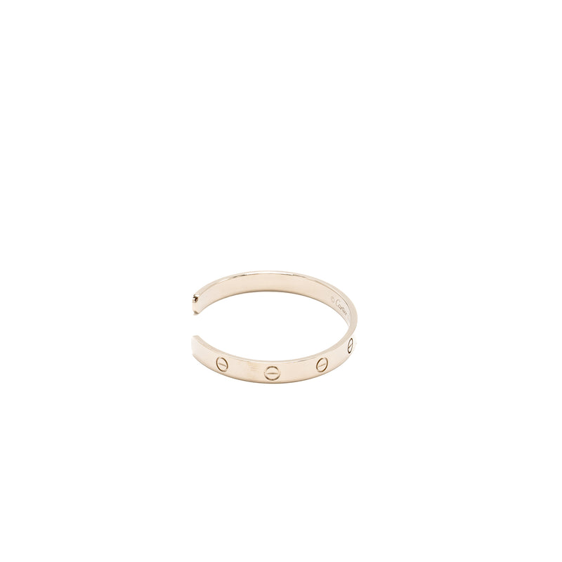 Cartier Size 18 Love Open Bracelet Classic Model, White Gold
