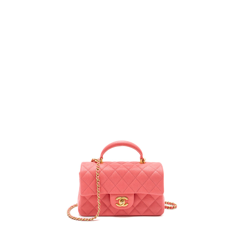 Chanel Top Handle Mini Rectangular Flap Bag Caviar Pink GHW