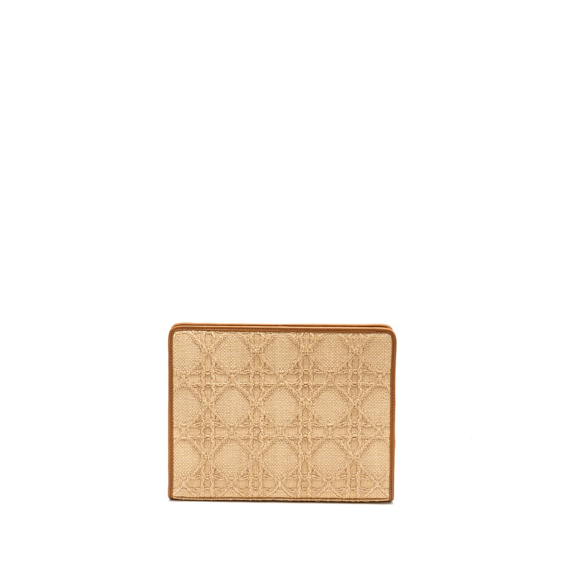 Dior 30 Montaigne Dea Pouch Natural Cannage Raffia Beige/Multicolour GHW