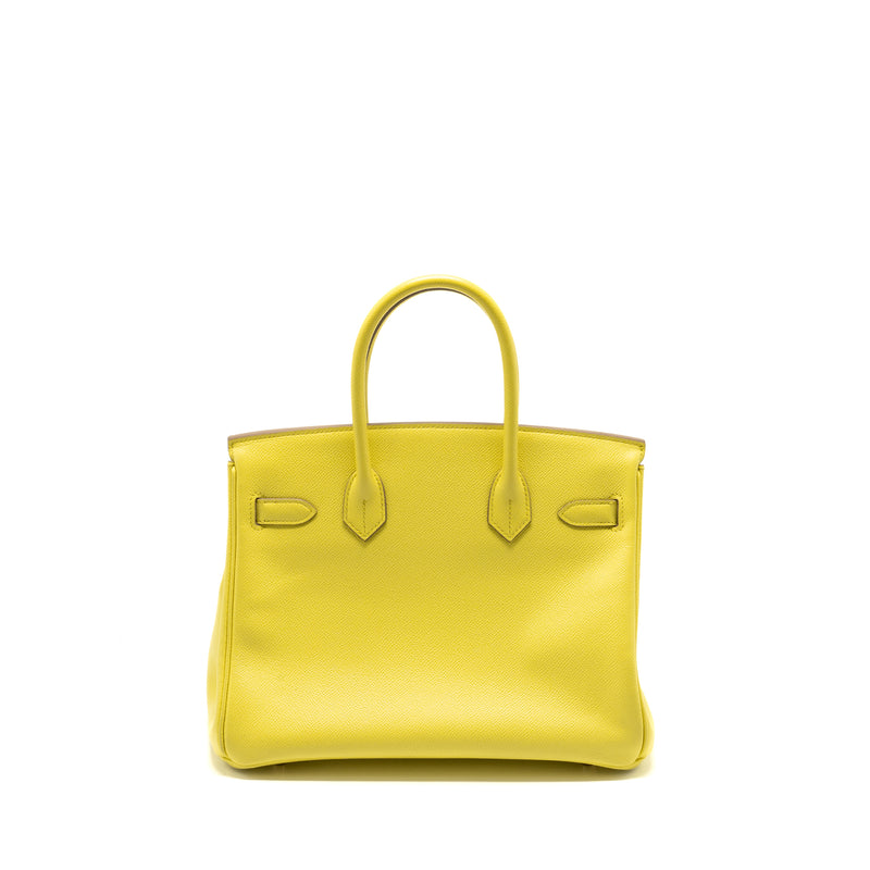 Hermes Birkin30 Epsom Lime GHW Stamp Square Q