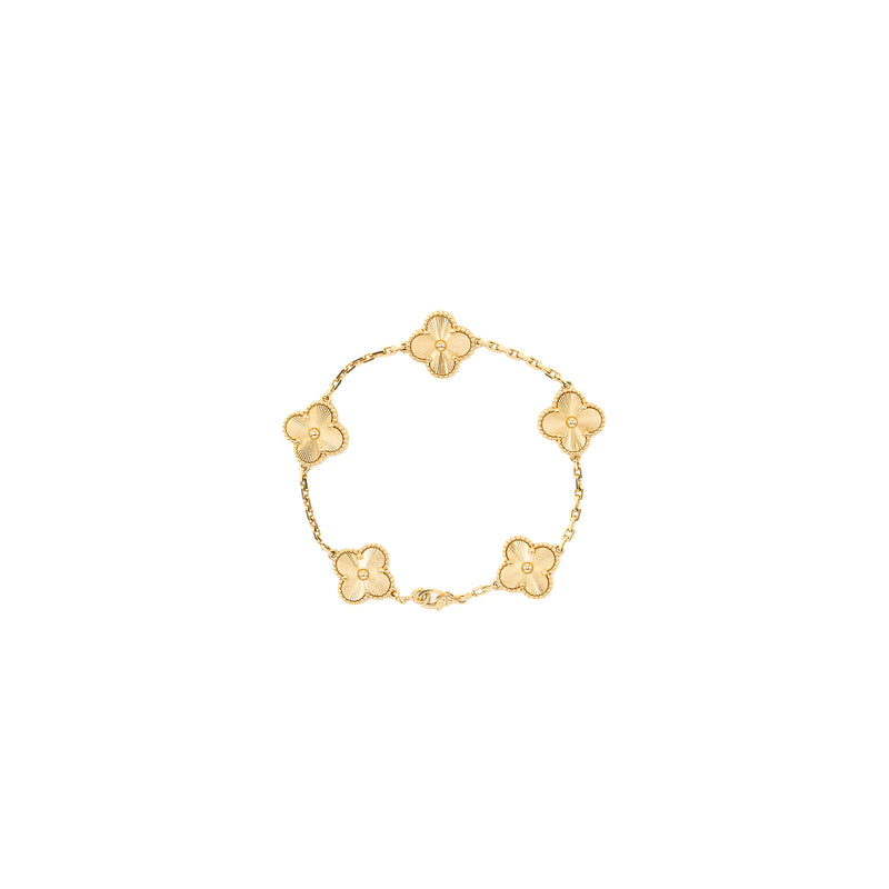 Van Cleef & Arpels Vintage Alhambra bracelet, 5 motif 18k yellow gold