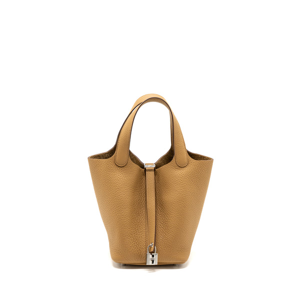 Hermes Picotin 18 Lock Bag Clemence 4B Biscuit SHW Stamp B