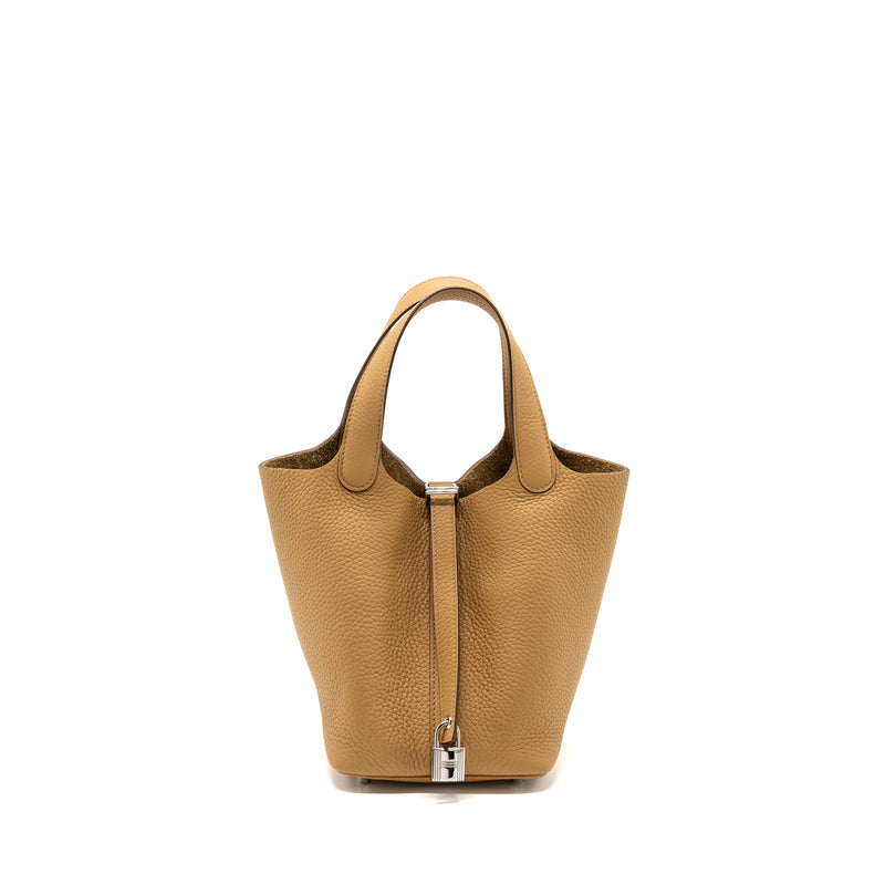Hermes Picotin 18 Lock Bag Clemence 4B Biscuit SHW Stamp B