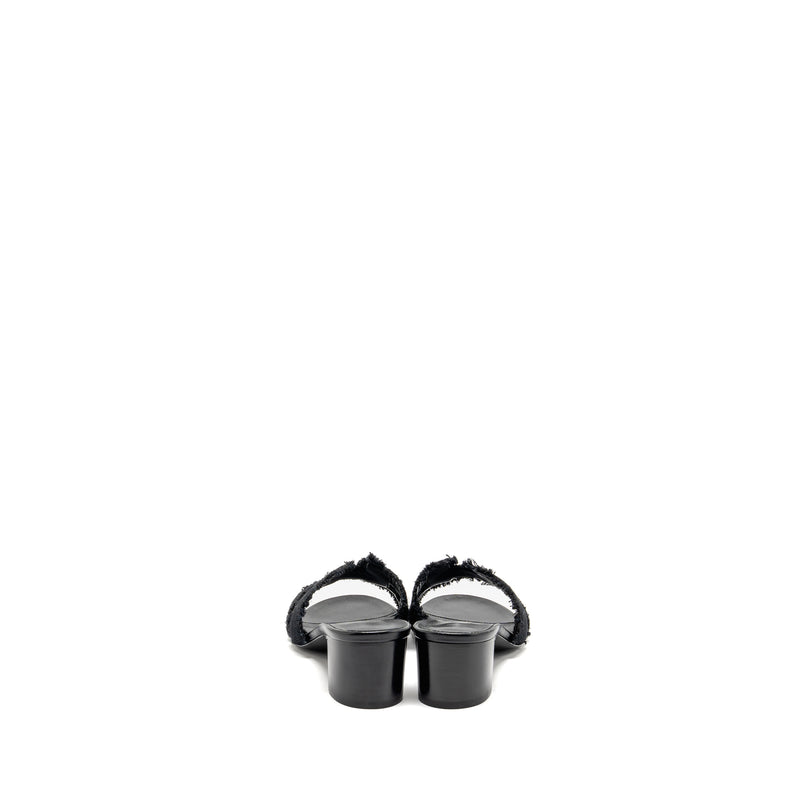 Hermes size 37 Oasis sandal canvas black