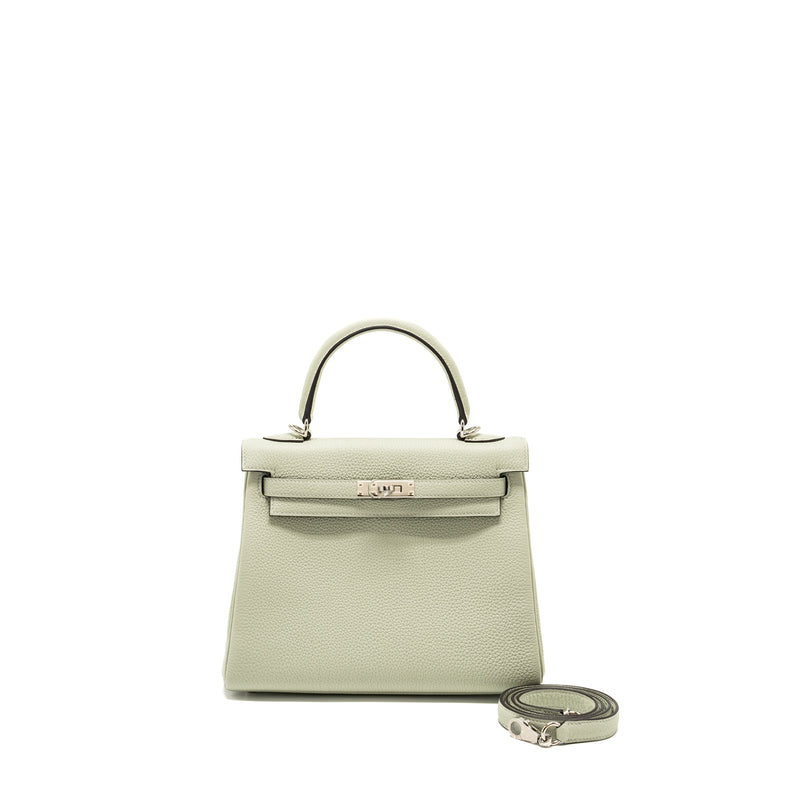Hermes Kelly 25 Togo Gris Neve SHW Stamp B