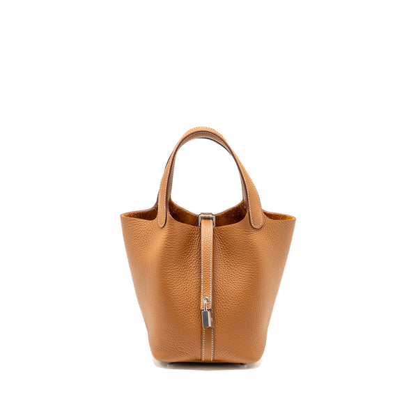 Hermes Picotin 18 Lock Bag Clemence Gold SHW STAMP B
