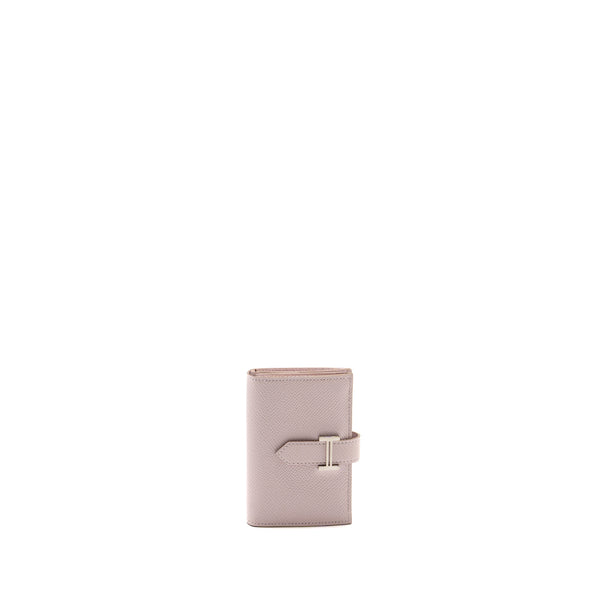 Hermes Bearn Compact Wallet Epsom Mauve Pale SHW Stamp B