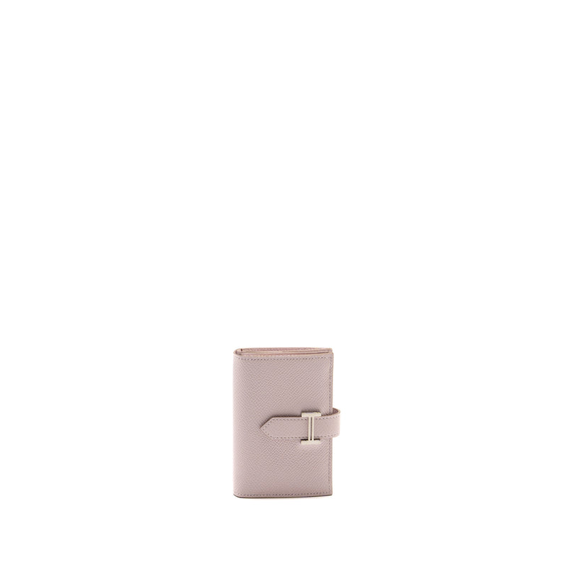 Hermes Bearn Compact Wallet Epsom Mauve Pale SHW Stamp B