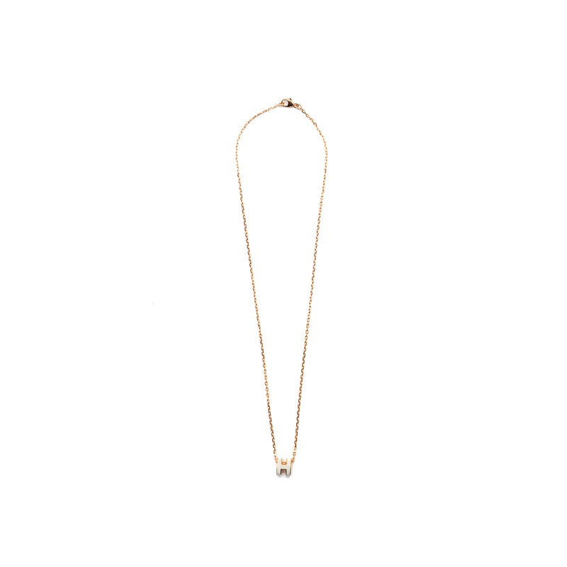 Hermes Mini Pop H Pendant Blanc RGHW