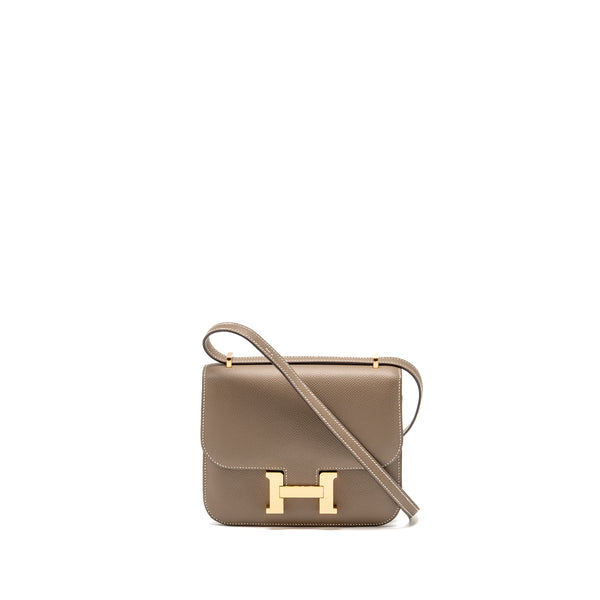 Hermes Mini Constance Epsom Etoupe RGHW Stamp B