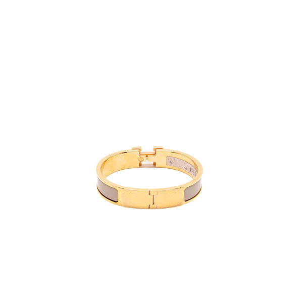 Hermes Size PM Clic H bracelet marron glance RGHW