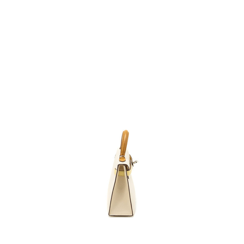 Hermes Mini Kelly II Epsom Nata/Jaune Poussin/Sesame SHW Stamp U