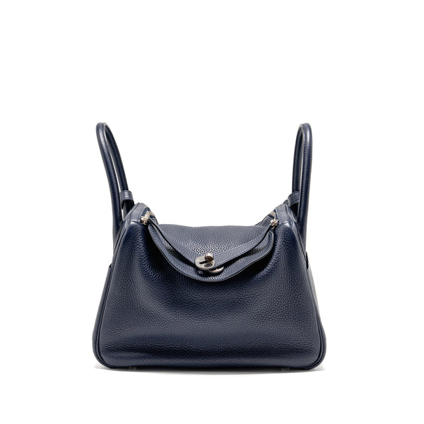 Hermes Lindy 30 Clemence blue nuit SHW stamp T