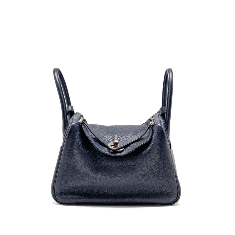 Hermes Lindy 30 Clemence blue nuit SHW stamp T