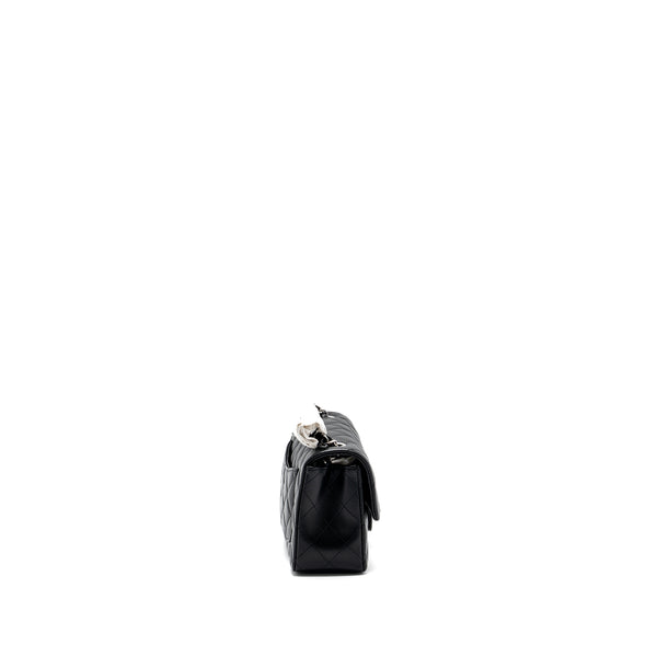 Chanel mini rectangular flap bag lambskin black SHW  (microchip)
