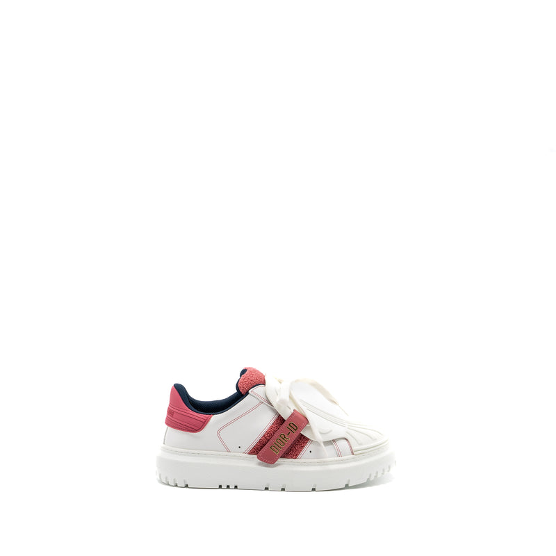 Dior Size 37.5 Dior-ID Sneaker Suede / Fabric White/ Pink