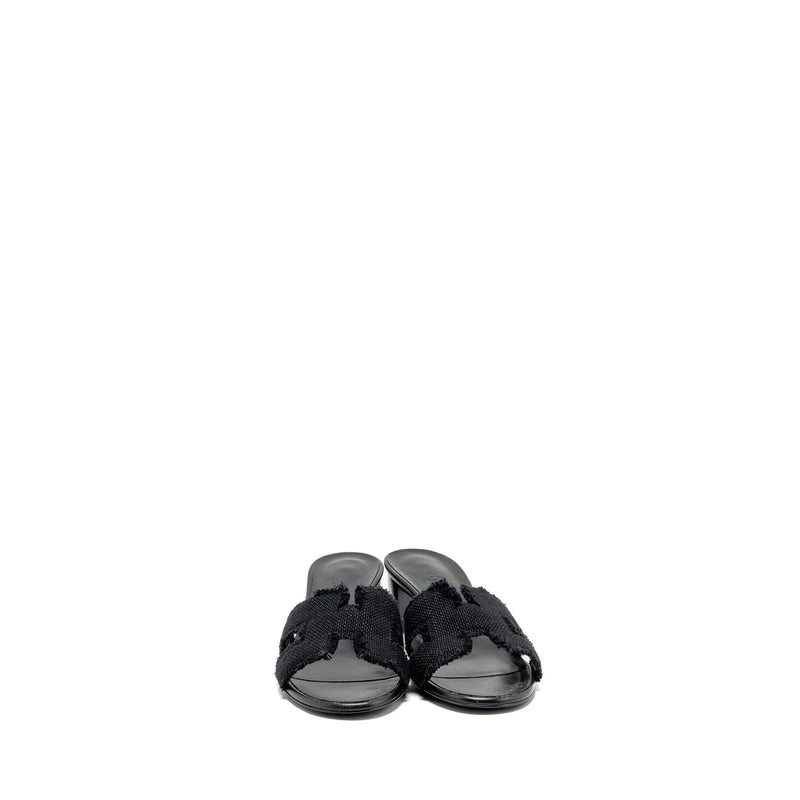 Hermes size 37 Oasis sandal canvas black
