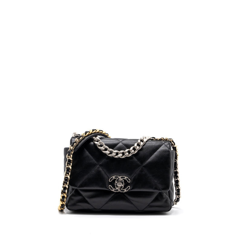 Chanel Small 19 Bag Lambskin Black Multicolour Hardware(Microchip)
