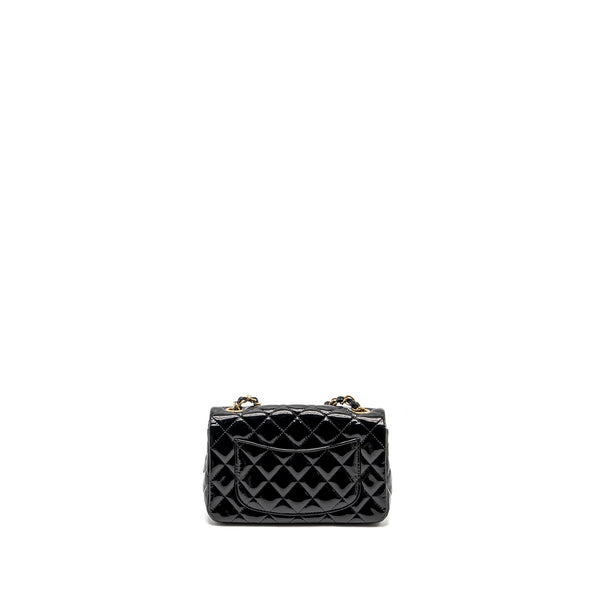 Chanel Mini Rectangular Flap Bag Patent Black LGHW