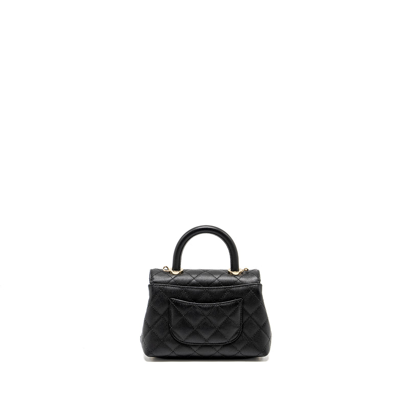 Chanel Mini Coco Handle Caviar Black LGHW (Microchip)