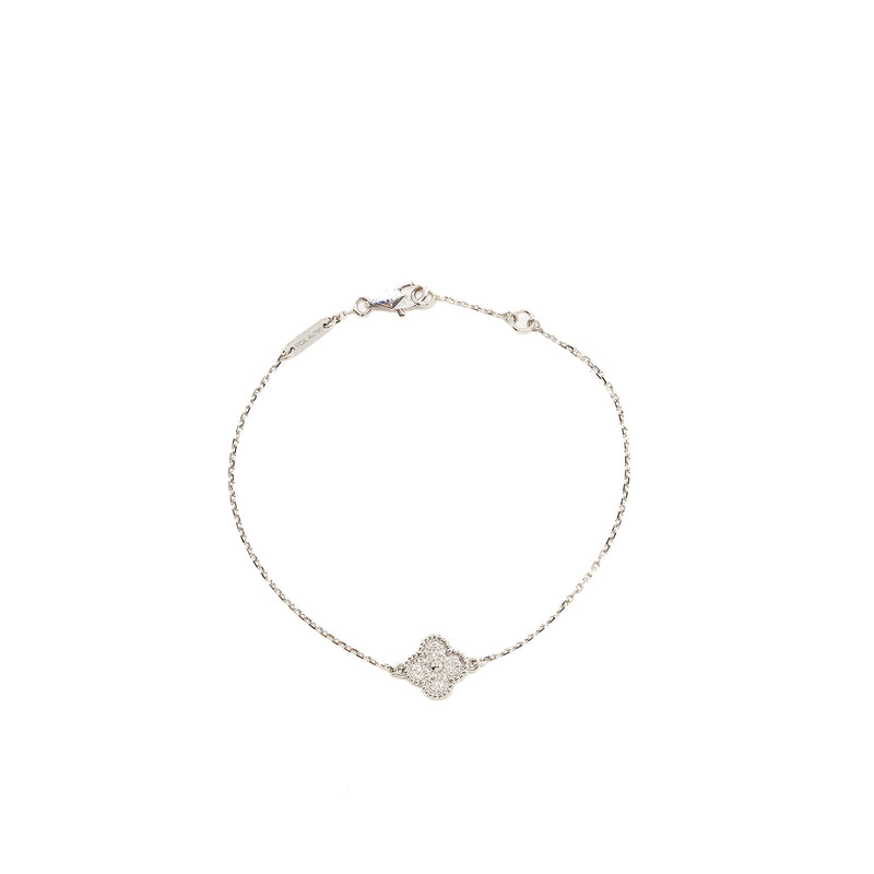 Van Cleef & Arpels Sweet Alhambra Bracelet 1 Motif White Gold, Diamonds