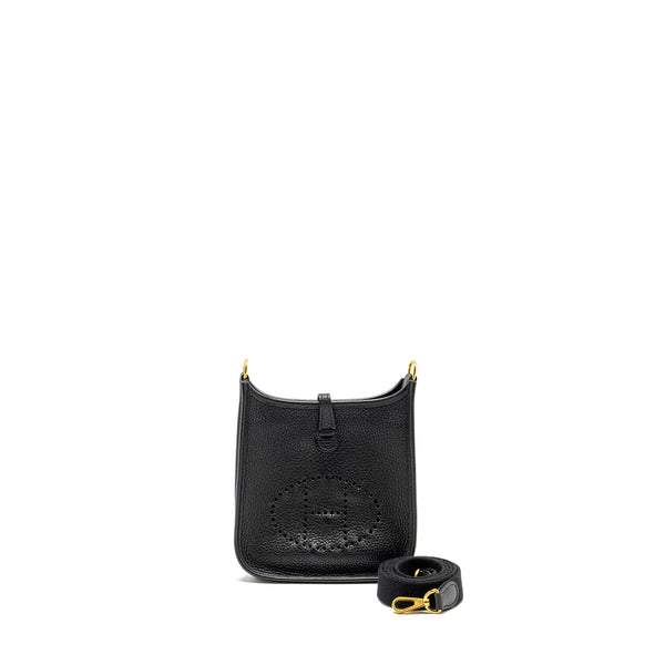 Hermes Mini Evelyn Clemence Black GHW Stamp Y