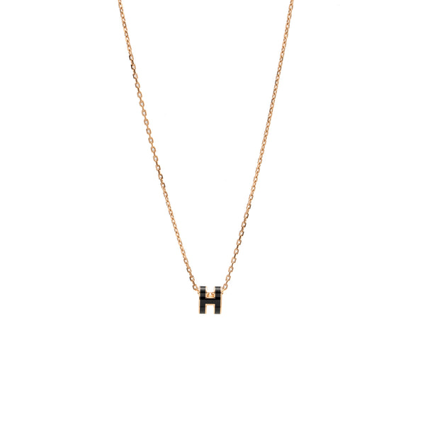 HERMES Mini Pop H Pendant Black RGHW