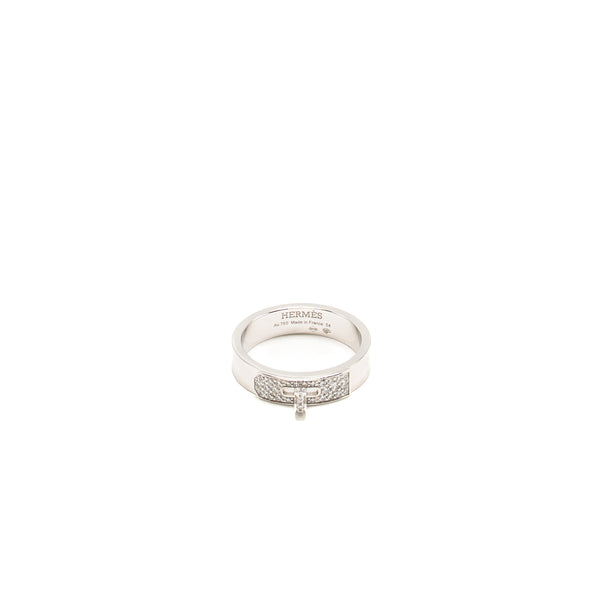 Hermes Size 54 Kelly Ring White Gold Didmonds