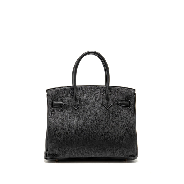 Hermes Birkin 30 Togo Black RGHW Stamp C