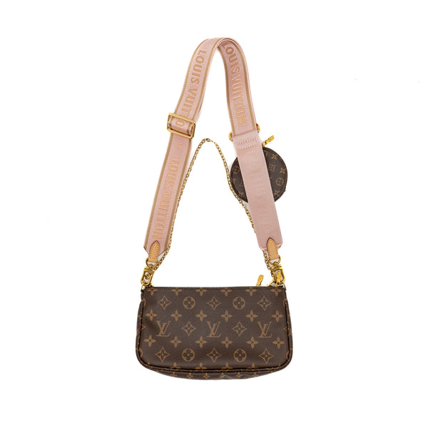 Louis Vuitton Multi Pochette Accessories Monogram Canvas PINK Strap GHW