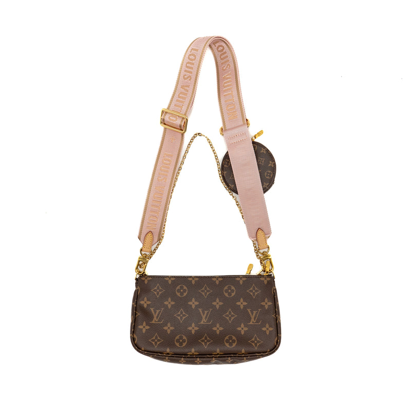 Louis Vuitton Multi Pochette Accessories Monogram Canvas PINK Strap GHW