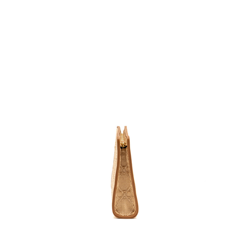 Dior 30 Montaigne Dea Pouch Natural Cannage Raffia Beige/Multicolour GHW