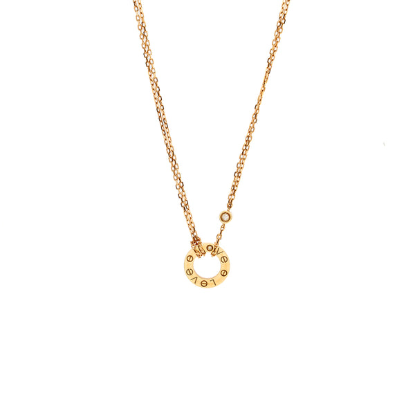 Cartier love pendant 2 diamonds rose gold