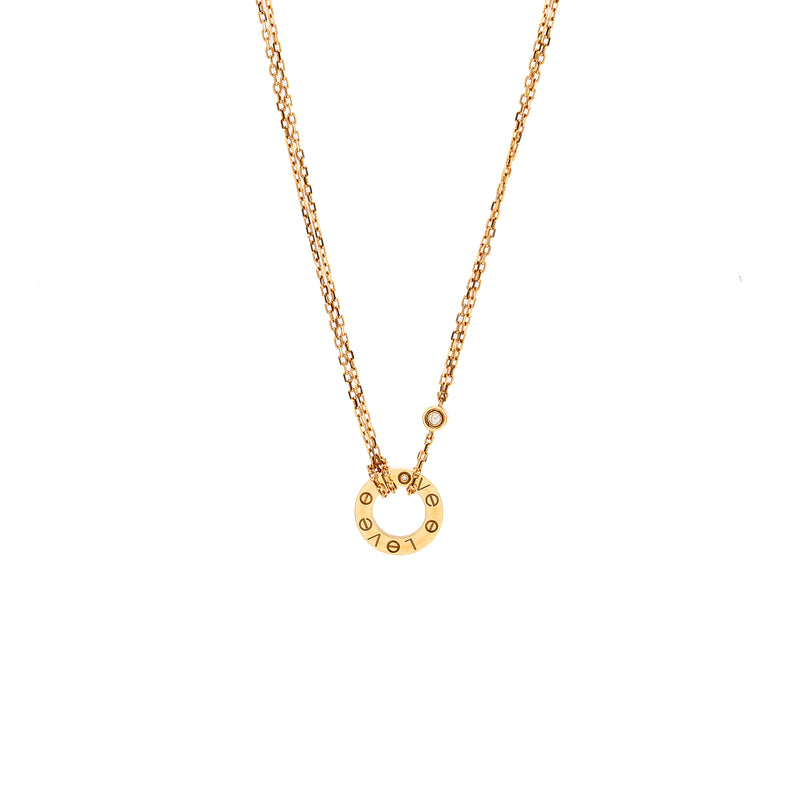 Cartier love pendant 2 diamonds rose gold