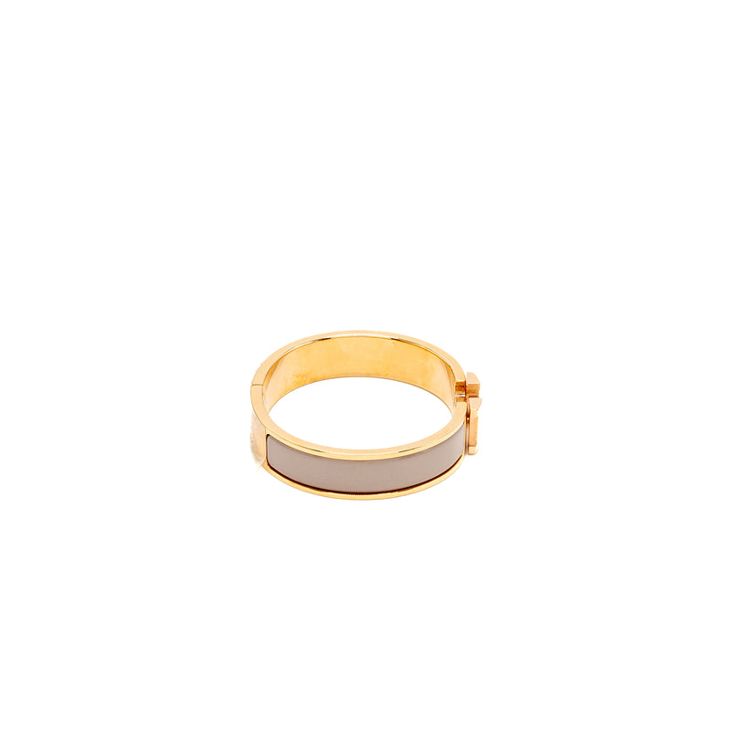 Hermes Size PM Clic H bracelet marron glance RGHW