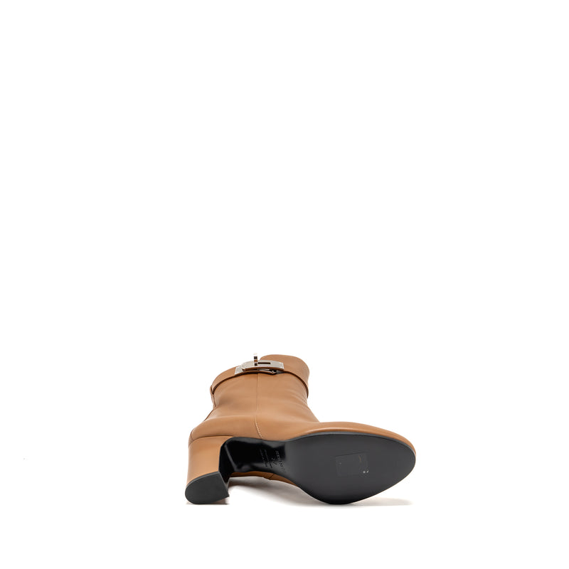 Hermes Size 37 Saint Germain Ankle Boot Leather Naturel SHW