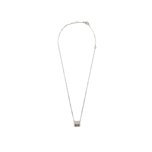 Van Cleef and Arpels Perlee Clovers Pendant white gold diamonds with angle filed trace chain (sell in a set)