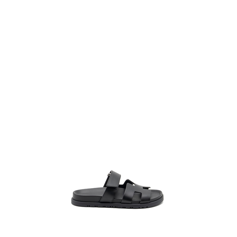 Hermes size 37 chypre sandal black SHW