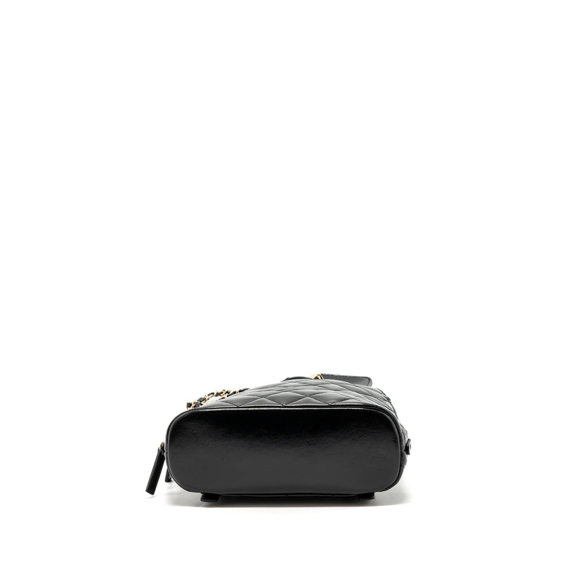 Chanel 22A Backpack Patent Black LGHW (Microchip)