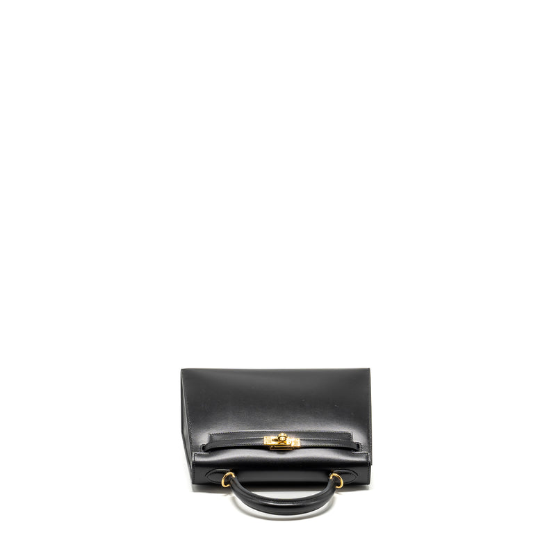 Hermes Kelly 25 Box Black GHW Stamp D