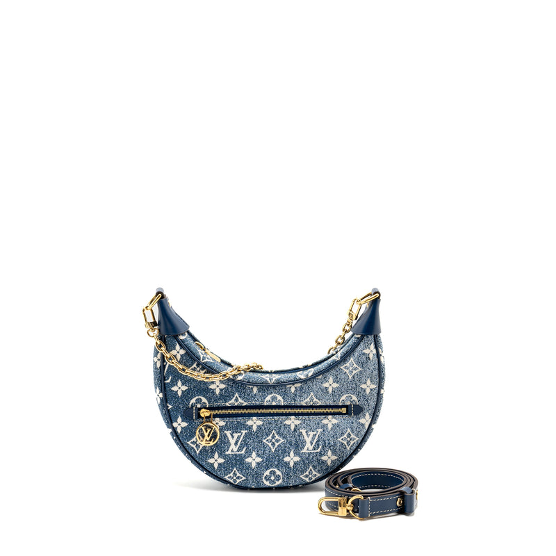 Louis Vuitton Half-Moon Loop Baguette Bag Denim Blue GHW