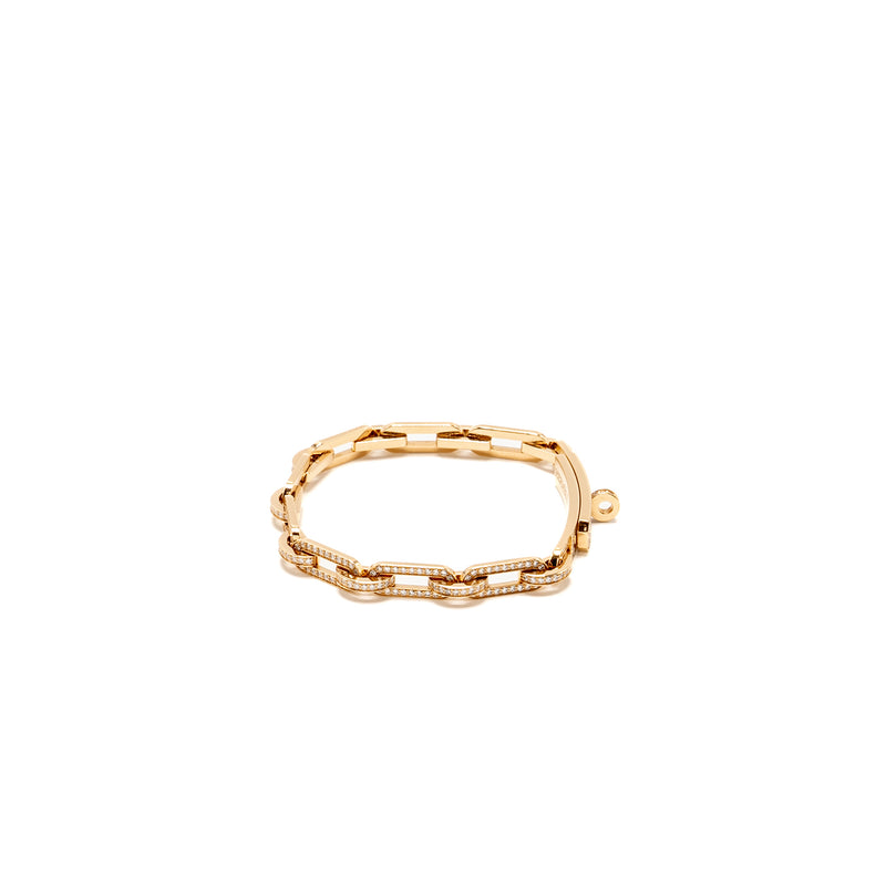 Hermes Size XS Kelly Chaine Bracelet, Small Model Rose Gold/ Diamonds