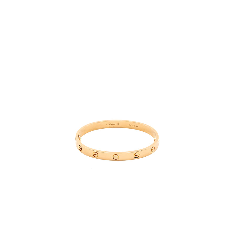 Cartier Size 17 Love Bracelet Rose Gold