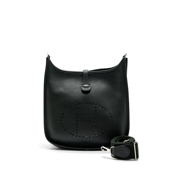 Hermes Evelyn 29 Clemence Dark Green SHW Stamp Square R