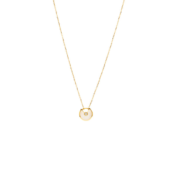 Cartier Amulette De Cartier Nekclace, XS Model, White Mother Of Pearl Rose Gold Diamond