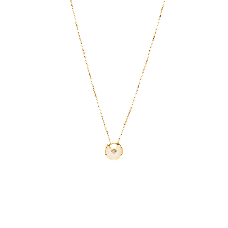 Cartier Amulette De Cartier Nekclace, XS Model, White Mother Of Pearl Rose Gold Diamond