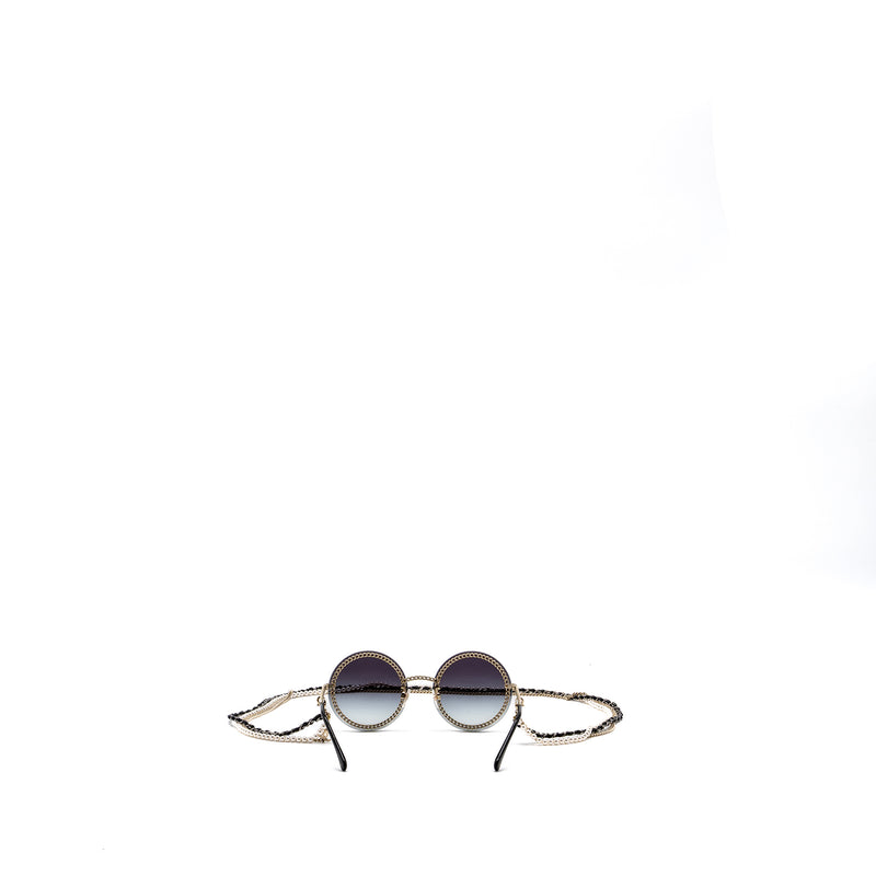 Chanel Round Sunglasses With Chain Dark Grey LGHW