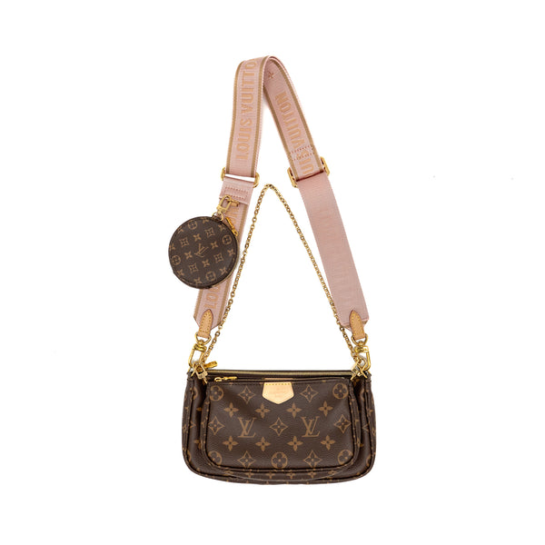 Louis Vuitton Multi Pochette Accessories Monogram Canvas PINK Strap GHW