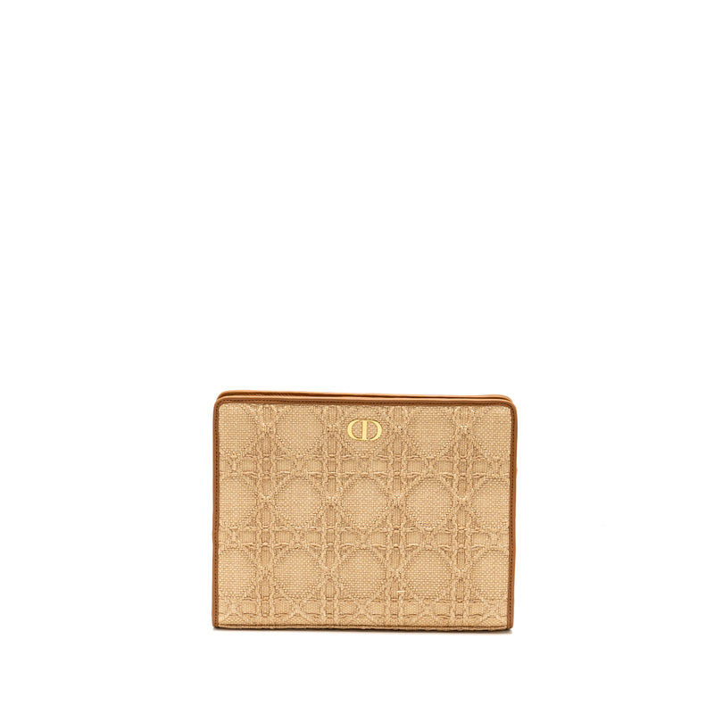 Dior 30 Montaigne Dea Pouch Natural Cannage Raffia Beige/Multicolour GHW
