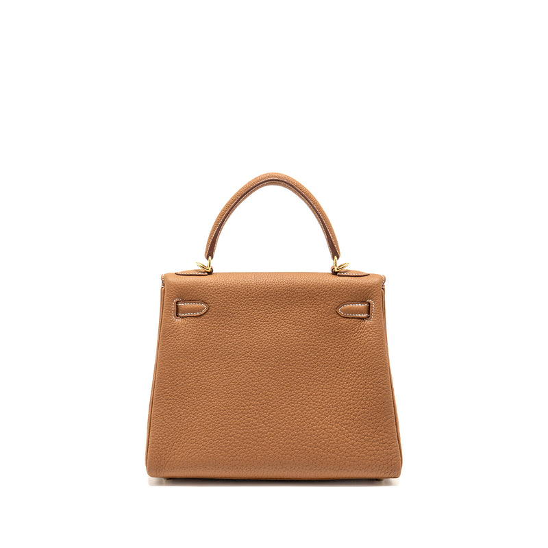 Hermes Kelly 25 Togo Gold GHW Stamp W